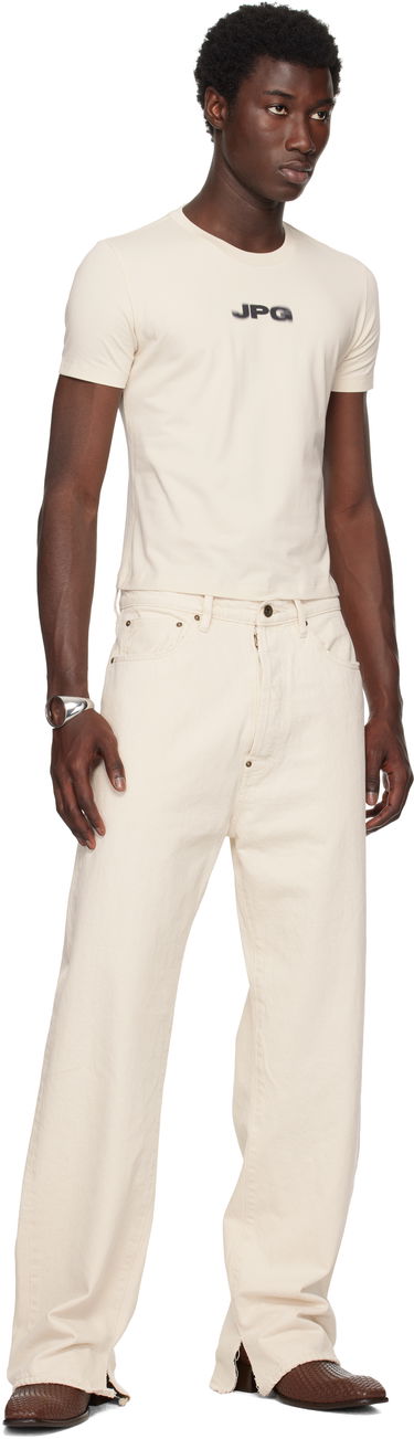 T-shirt Jean Paul Gaultier Jean Paul Gaultier 'The JPG' Baby Tee Beige | 25/03-W-TO300-J002-6900, 3