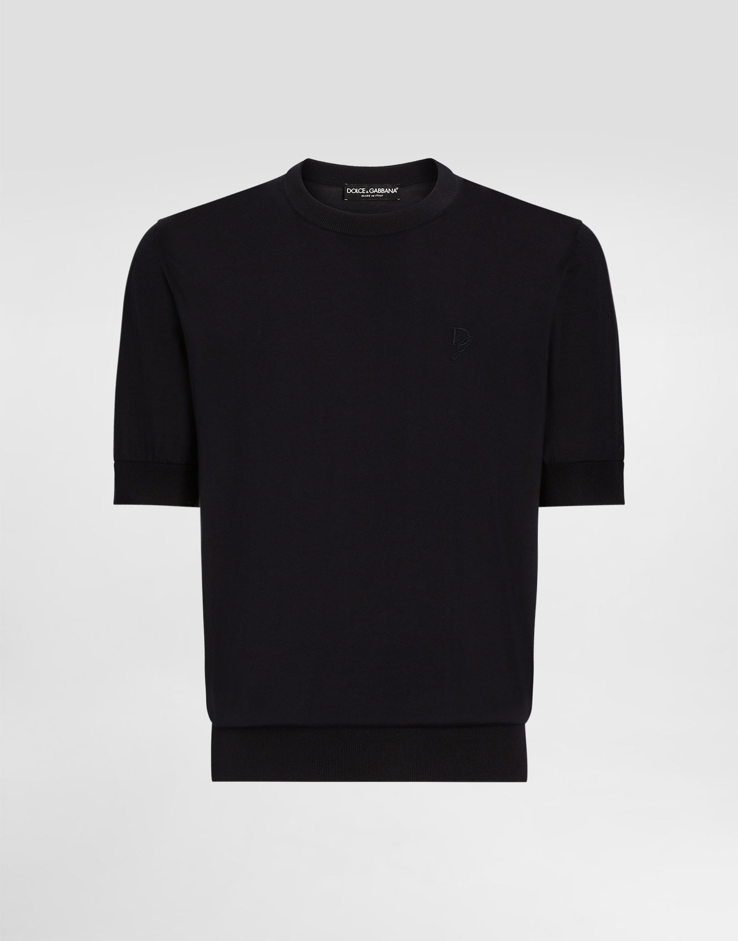 Sweater Dolce & Gabbana Dolce & Gabbana Silk Round-Neck Sweater with DG Embroidery Sort | GXX03ZJBSK3B1622, 0