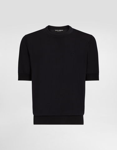 Sweater Dolce & Gabbana Dolce & Gabbana Silk Round-Neck Sweater with DG Embroidery Sort | GXX03ZJBSK3B1622, 0