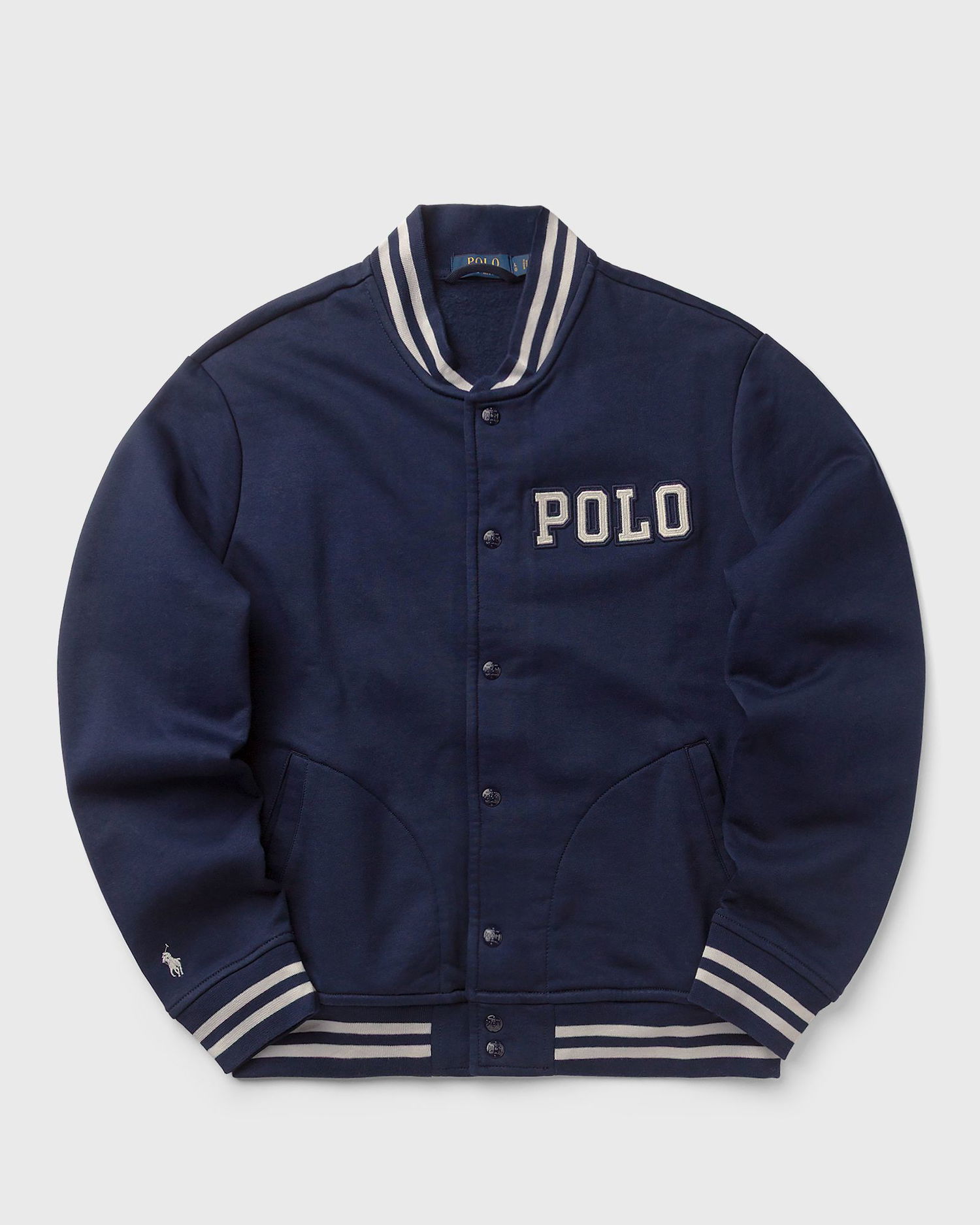 Bomberjakke Polo by Ralph Lauren Striped Fleece Varsity Jacket Mørkeblå | 710972666001, 1