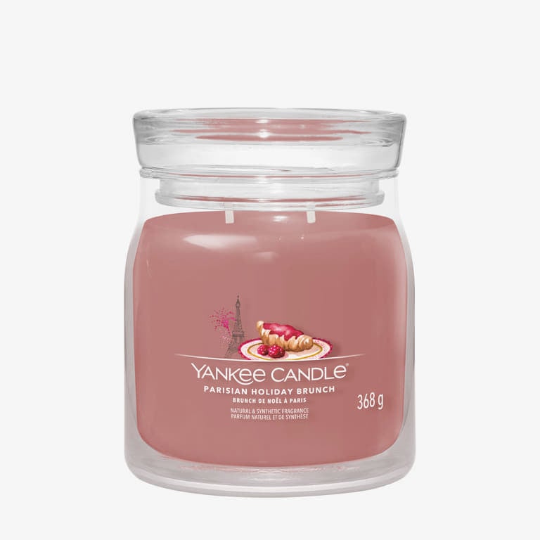 Stearinlys Yankee Candle Scented Candle Parisian Holiday Brunch Medium Jar 2 Wicks Lyserød | 42206