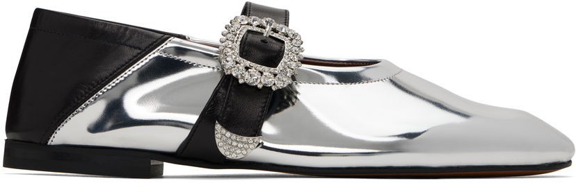 Kjole Wales Bonner Wales Bonner Glide Ballerina Flats Metalisk | WBW43010B