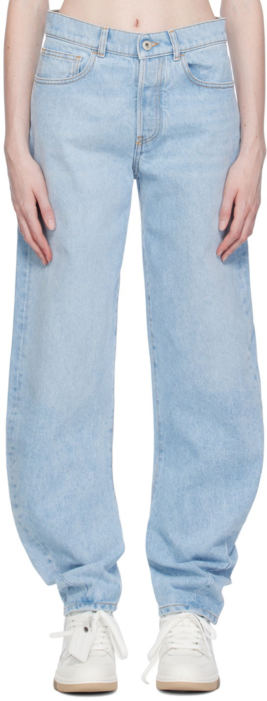 Jeans Off-White Off-White Twist Banana Jeans Blå | OWYA052S23DEN0014000, 0