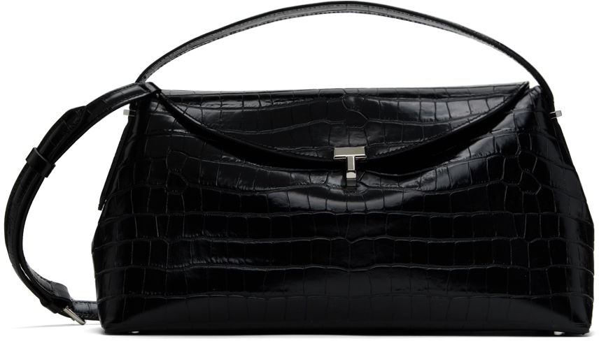 Håndtaske TOTEME Toteme T-Lock Croco Top Handle Bag Sort | 243-WAL961-LE0076, 0