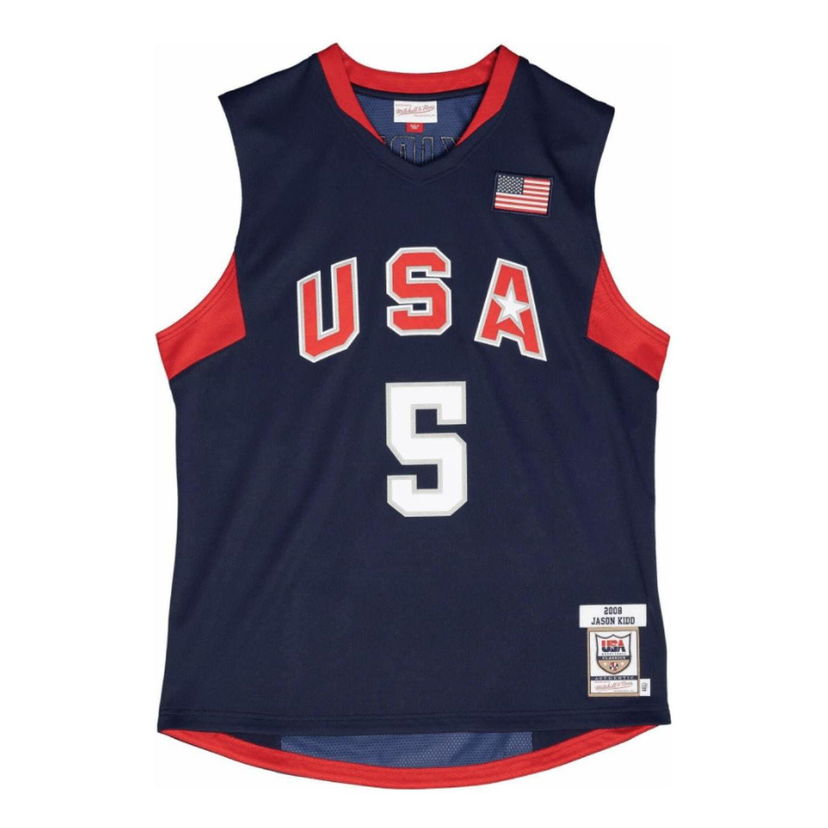Tanktop Mitchell & Ness Mitchell & Ness USA Basketball #5 Jersey Mørkeblå | AJY44384-USA08JKINAVY