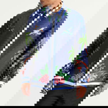 Skjorte Casablanca Casablanca Classic Long Sleeve Patterned Silk Shirt, Size Large Blå | MPF25-SH-021-02, 2