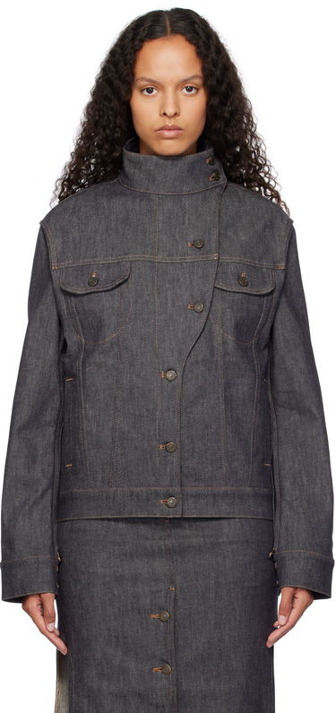 Jakke Courrèges Motorcycle Denim Jacket Blå | 424DBL217DE0035, 0