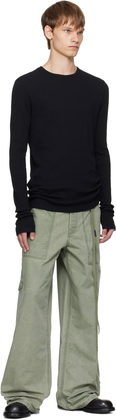 T-shirt Ann Demeulemeester Ann Demeulemeester Greg Thermal Long Sleeve T-Shirt Sort | B0011646-FA659-099, 3