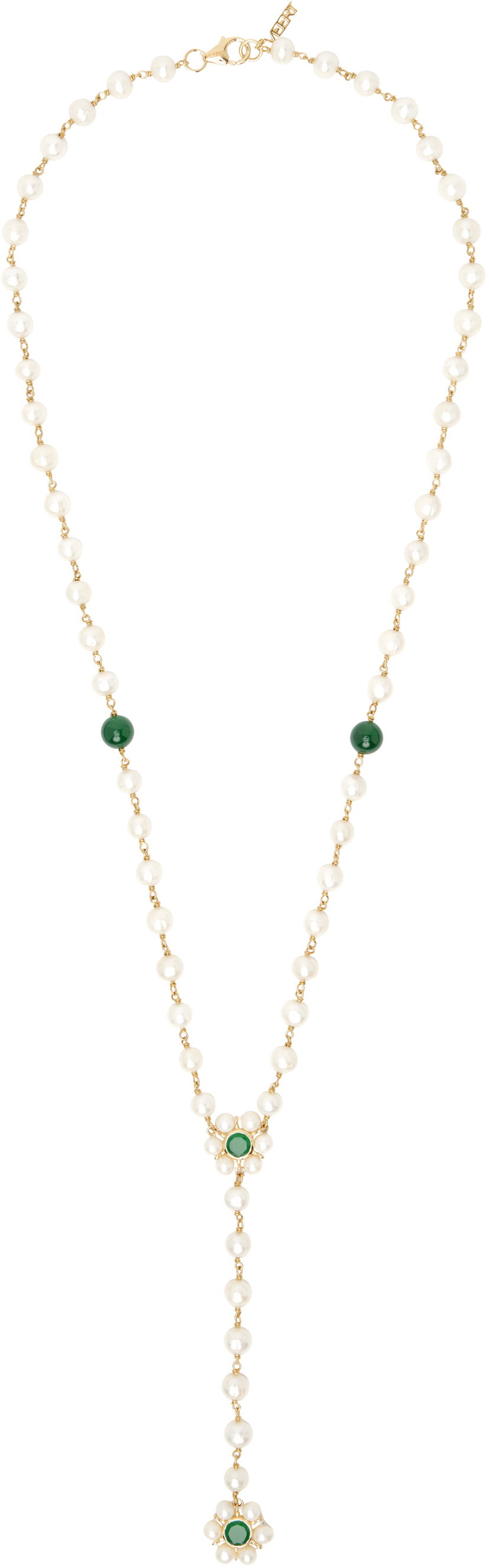 Halskæde VEERT 'The Macro Flower Pearl Rosary' Necklace Metalisk | JLG0012-YG