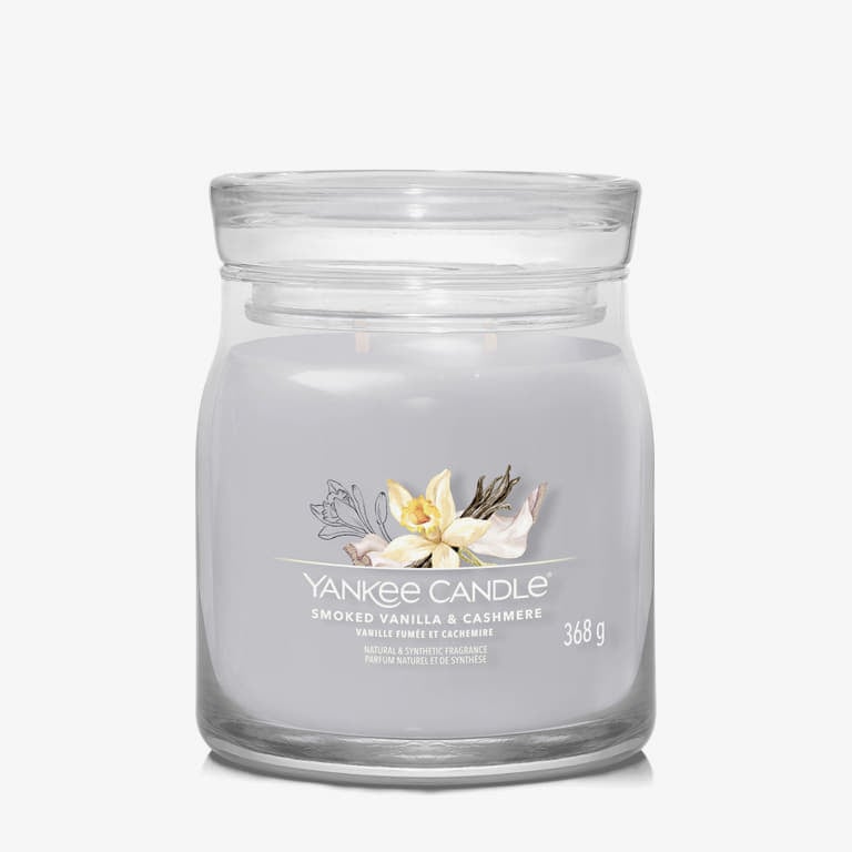 Stearinlys Yankee Candle Signature Medium Jar Candle Smoked Vanilla & Cashmere Grå | 40798