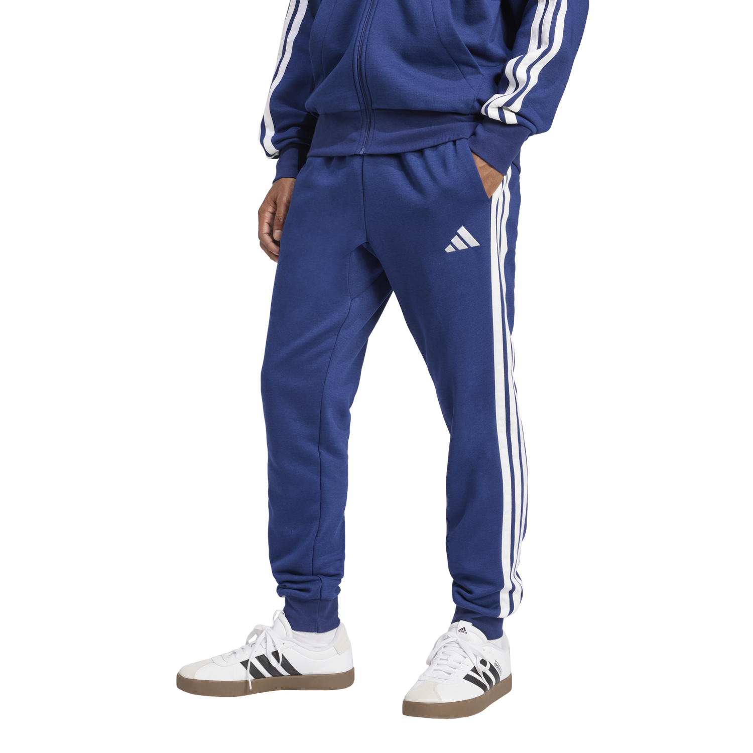 Joggingbukser adidas Performance 3-Stripes Fleece Track Pants Blå | JD1859, 0