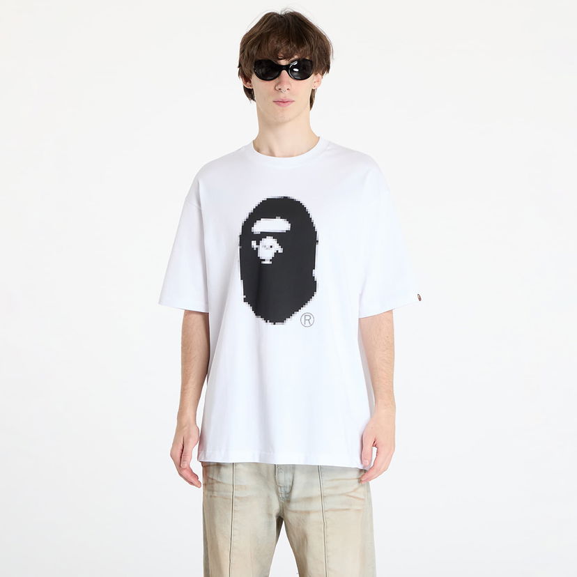 T-shirt BAPE Pixel Ape Head Relaxed Fit Tee Hvid | 001TEK801348M WHT