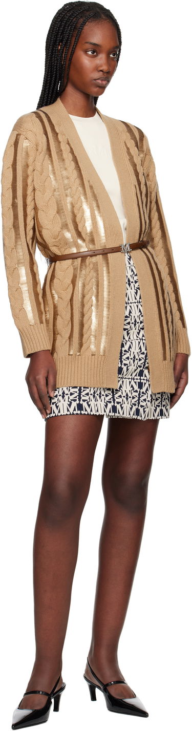Sweater Max Mara Max Mara Cable Knit Sequin Cardigan Brun | 2511341011675, 3