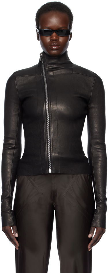 Sweater Rick Owens Rick Owens Hollywood Gary Leather Jacket Sort | RP01E7701 LSV, 0