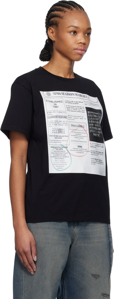 T-shirt Maison Margiela MM6 Maison Margiela Newspaper Print T-Shirt Sort | S52GC0337 S24312, 1