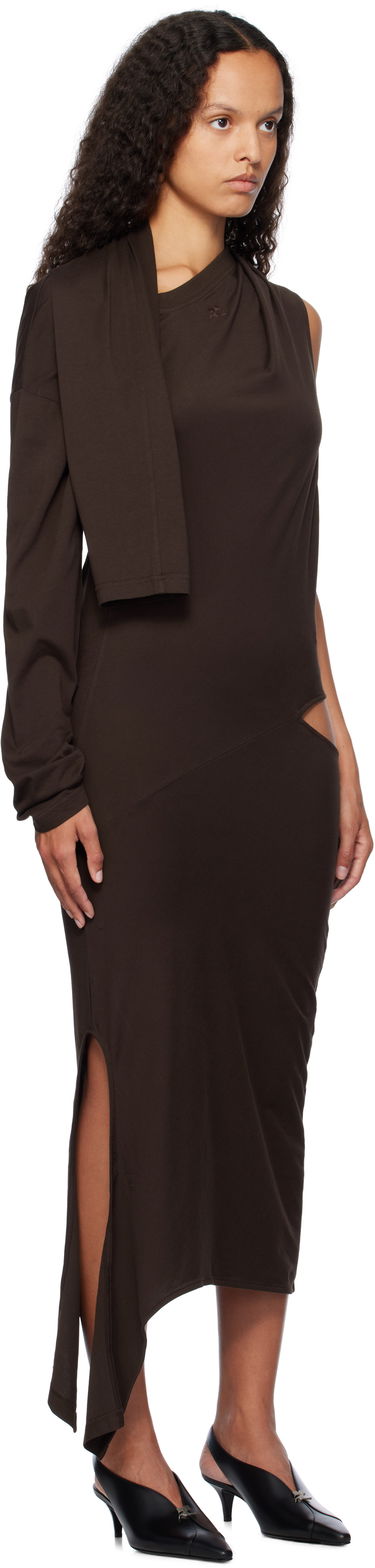 Kjole Courrèges Off Shoulder Midi Dress Brun | 424JRO486JS0175, 1