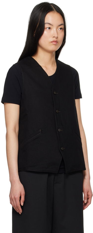 Vest LEMAIRE Lemaire Button Denim Vest Sort | OW1071 LD1004, 1