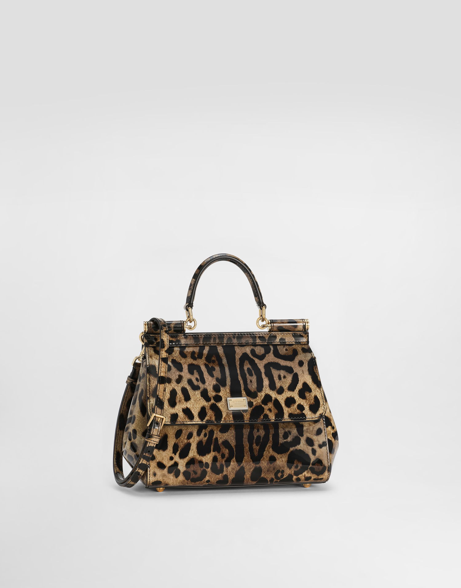 Håndtaske Dolce & Gabbana Dolce & Gabbana Leopard Print Patent Leather Top Handle Bag Flerfarvet | BB6003BM568HA93M, 1