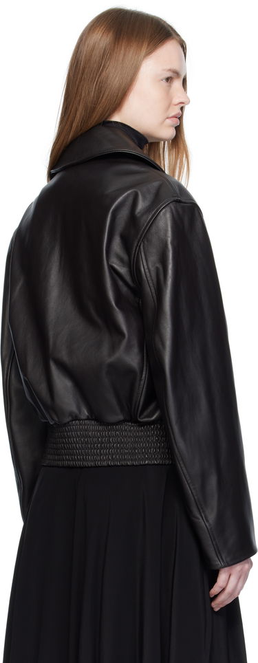 Jakke LEMAIRE Lemaire Boxy Leather Blouson Jacket Sort | OW1159 LL0147, 2