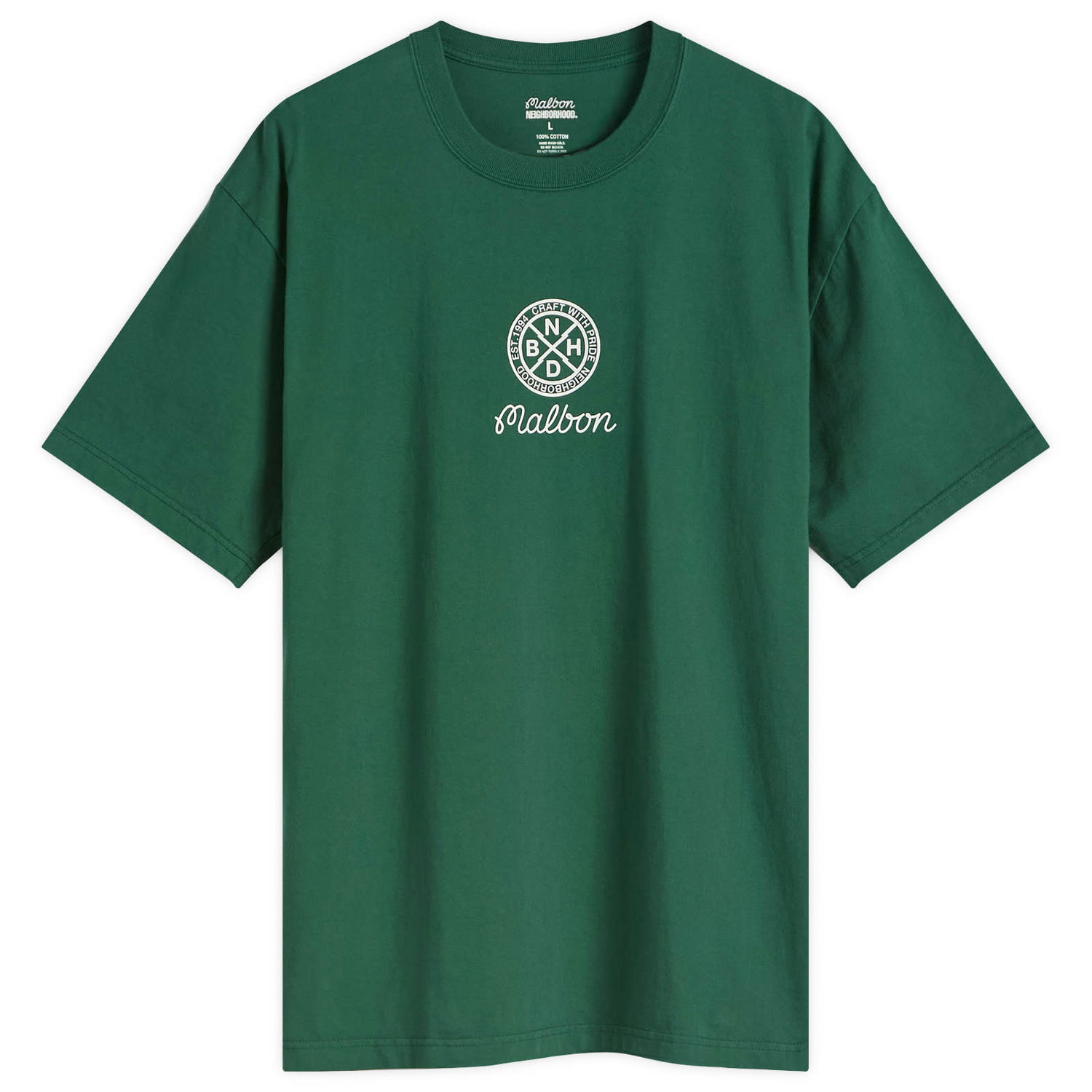 T-shirt Neighborhood Neighborhood x Malbon Golf SS-2 Tee, Size L Grøn | 251PC54N-ST02-GRN, 0