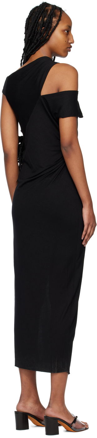 Kjole Helmut Lang Helmut Lang Women's Asymmetrical Cutout Midi Dress Sort | M10HW601, 2