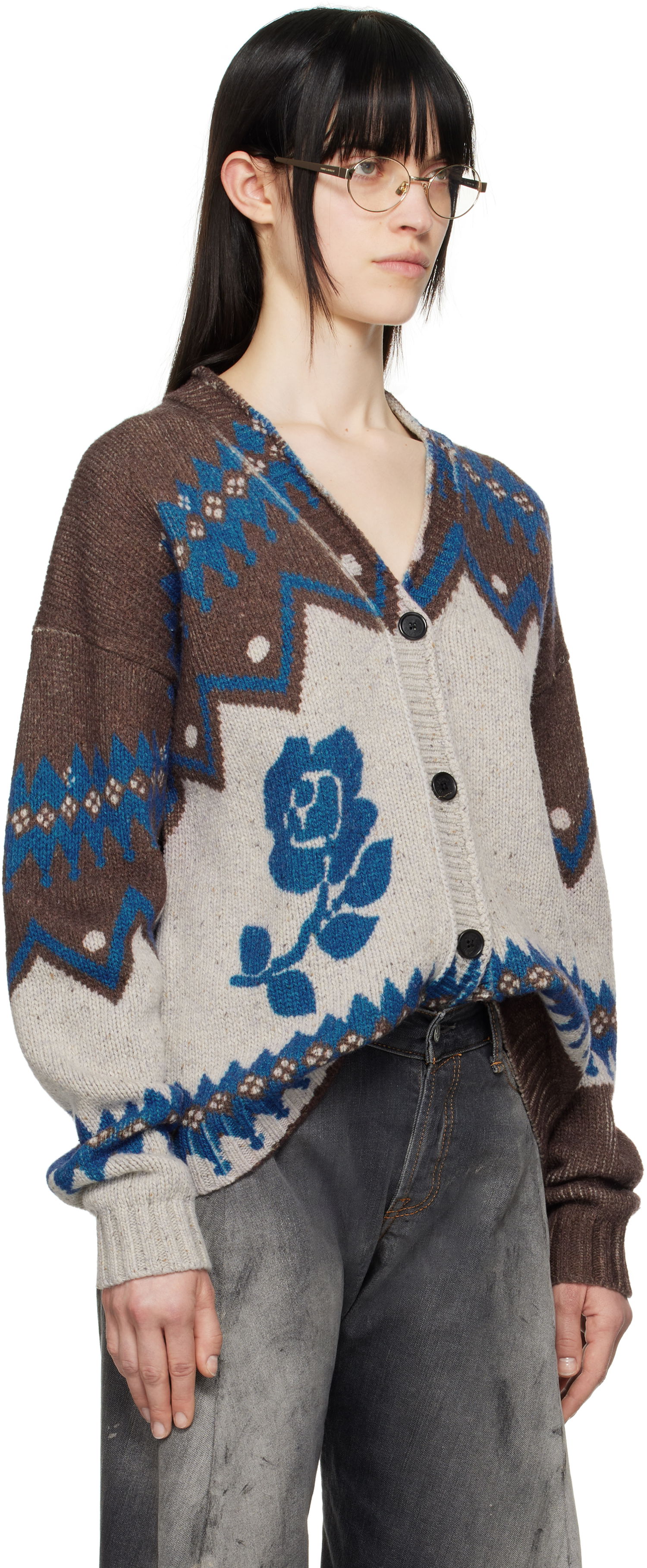 Sweater Acne Studios Acne Studios Jacquard Wool Cardigan Flerfarvet | A60577-, 1
