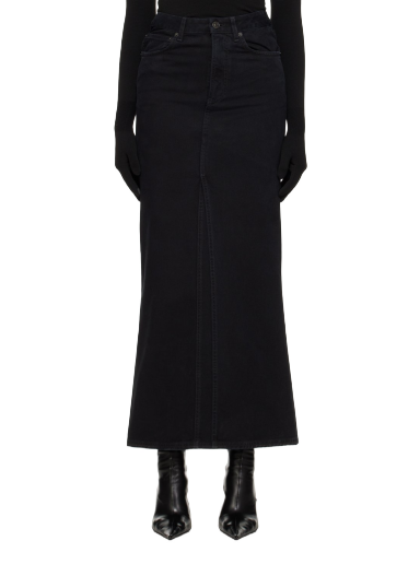 Nederdel Balenciaga Vented Denim Maxi Skirt Sort | 744975 TNW11