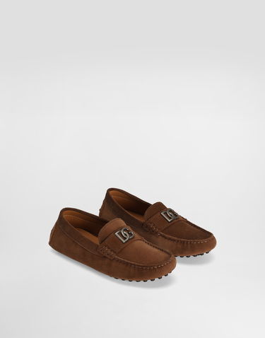 Tilbehør Dolce & Gabbana Dolce & Gabbana Split Leather Loafers With DG Logo Brun | DA5268A125080040, 1