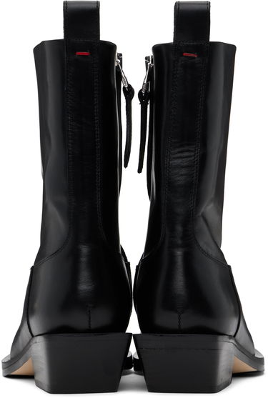 Tøj Aeyde Aeyde Luis Leather Cowboy Ankle Boots Sort | A11-AB-LISS35BL-0122-800-001, 1