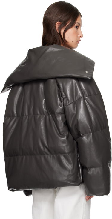 Puffer jakke Nanushka Nanushka Alora Down Vegan Leather Jacket Grå | NW24FWOW31669, 2