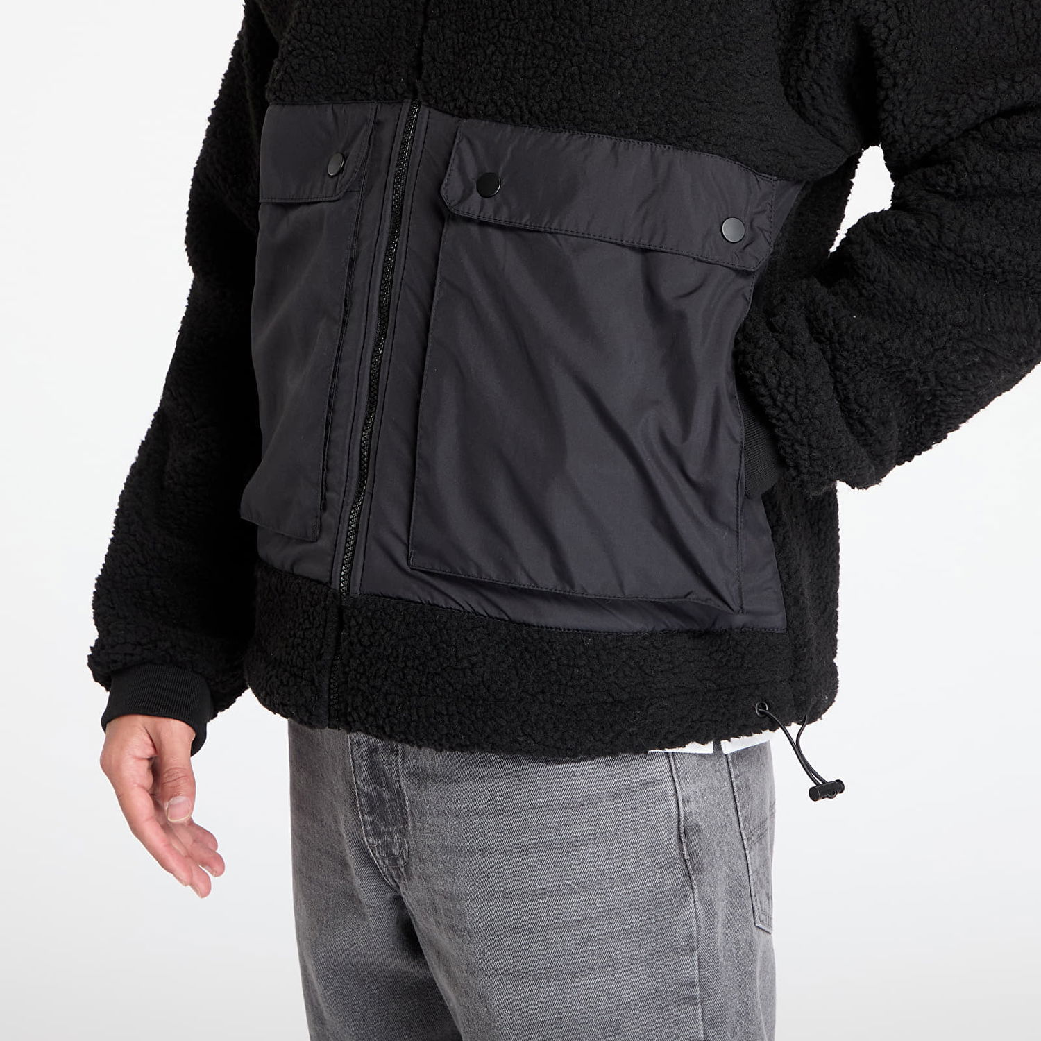 Parka Urban Classics Short Raglan Sherpa Jacket Sort | TB6329-00825, 1
