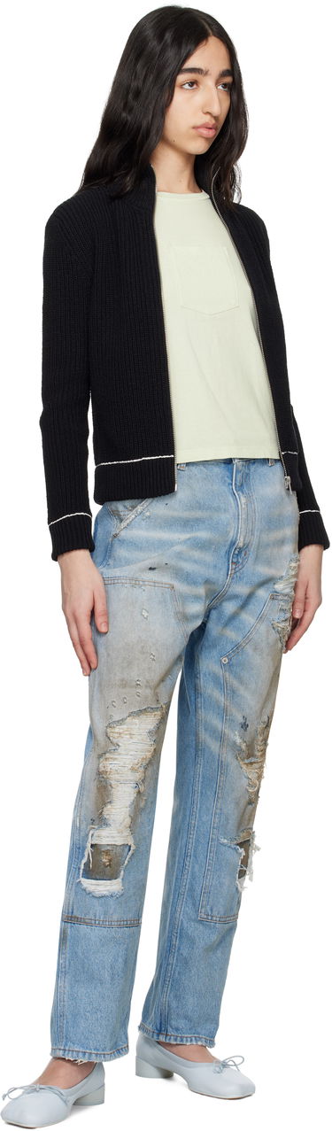 Sweater Maison Margiela MM6 Maison Margiela Slitted Camionneur Track Jacket Sort | S62AN0142 M13124, 3