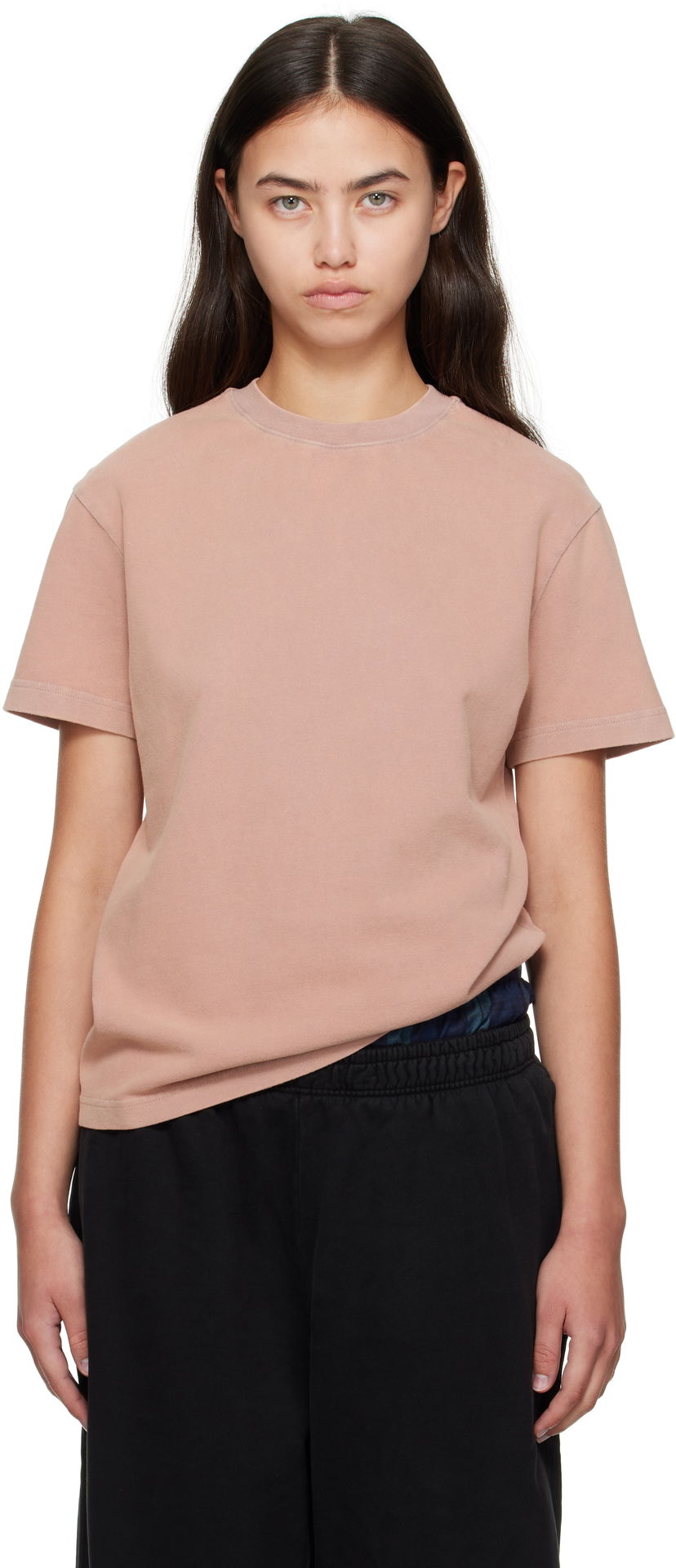 T-shirt Acne Studios Acne Studios Cotton Crewneck T-Shirt Lyserød | CL0352-
