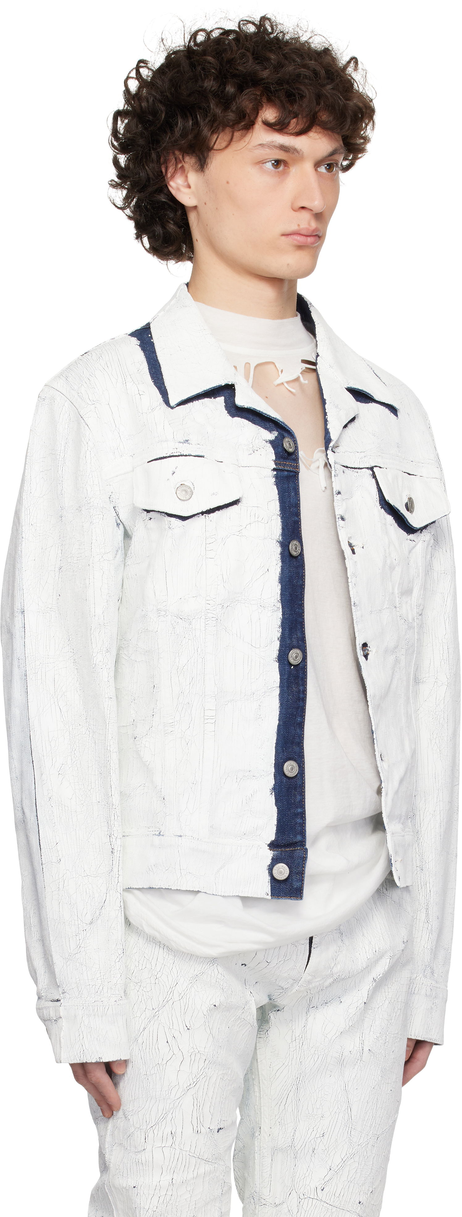 Bomberjakke Maison Margiela MM6 Maison Margiela Sports Denim Jacket Hvid | SH2AM0027 M30028, 1