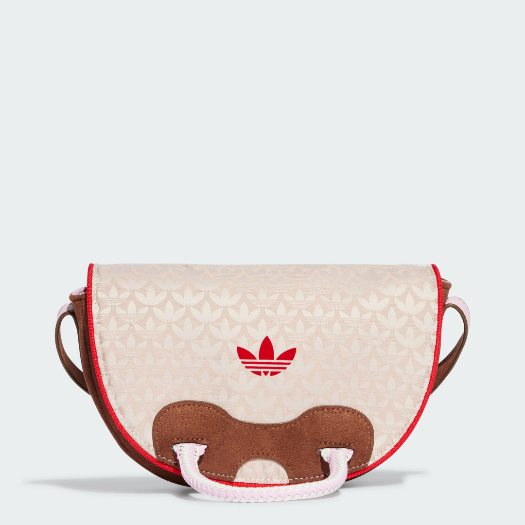 Rygsække og tasker adidas Originals Trefoil Monogram Jacquard Suede Satchel Bag Beige | IT7336, 1