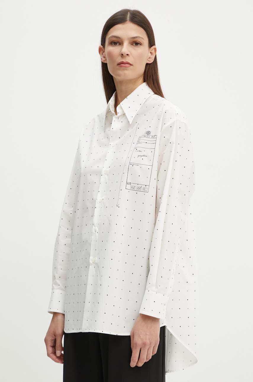 Skjorte Maison Margiela MM6 Relaxed Fit Shirt with Sketch Print Hvid | S52DT0014.S78157, 0