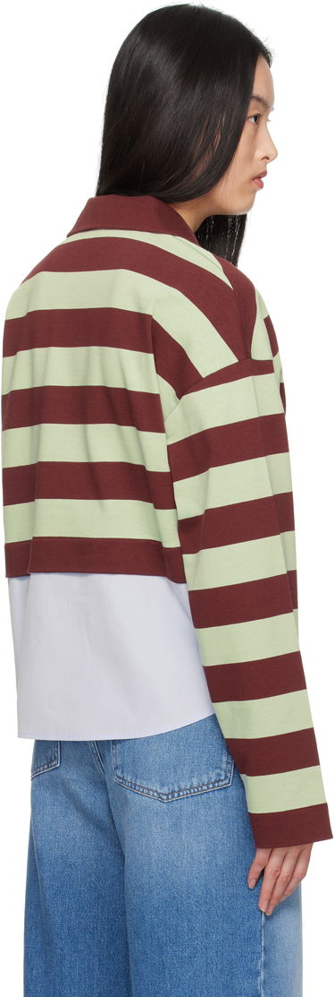 Sweater Max Mara Weekend Max Mara Halle Cropped Striped Polo Grøn | 2515951021600, 2