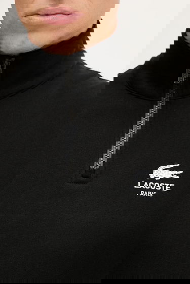 Sweatshirt Lacoste Cotton Half-Zip Sweatshirt with Paris Logo Print Sort | SH2735, 9
