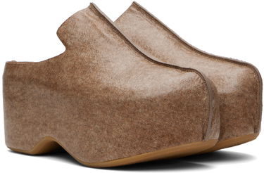 Tøj JW Anderson JW Anderson Laminated Felt Platform Clogs Brun | ANM42500D, 3