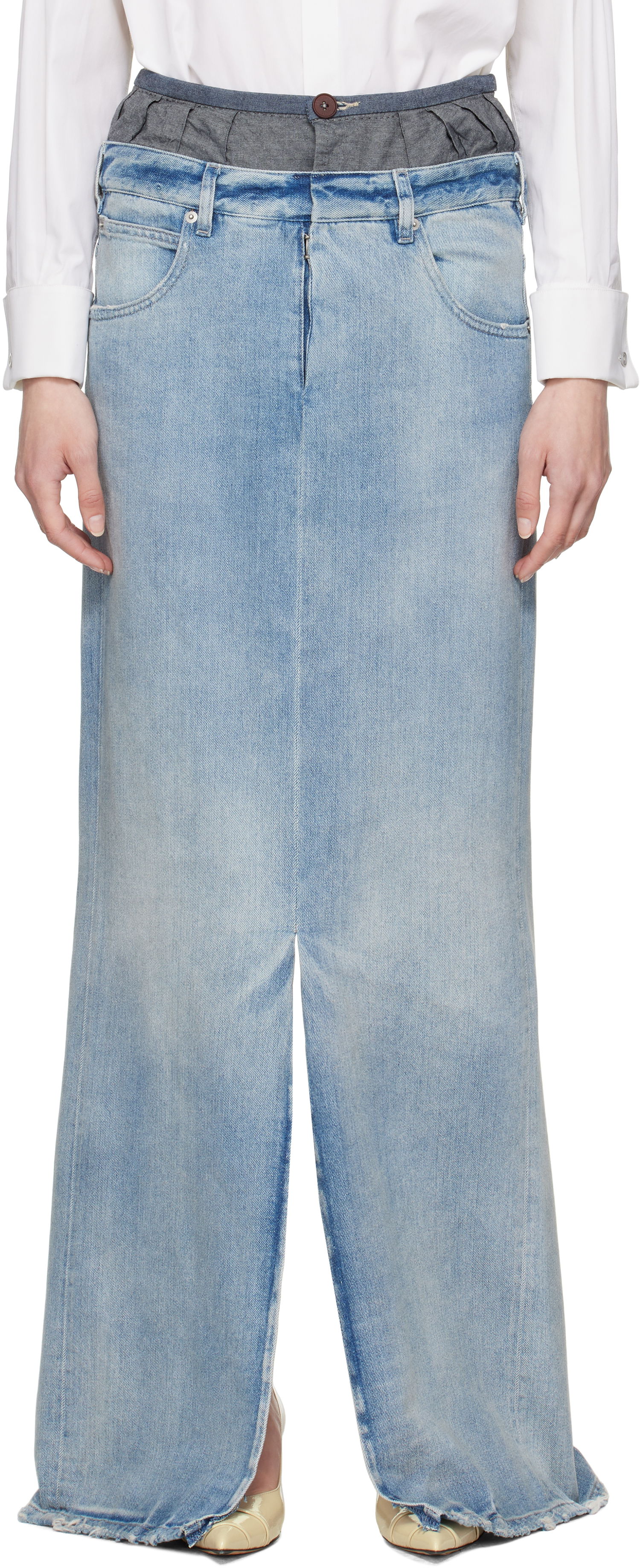 Nederdel Maison Margiela Maison Margiela Blue 'Anonymity Of The Lining' Denim Maxi Skirt Blå | S51MI0006 S30383, 0