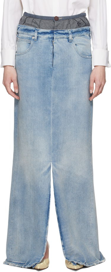 Nederdel Maison Margiela Maison Margiela Blue 'Anonymity Of The Lining' Denim Maxi Skirt Blå | S51MI0006 S30383, 0