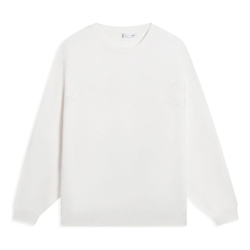 Sweatshirt Li-Ning Logo Print Classic Pullover Hvid | AWDS927-2