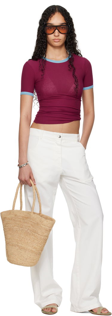 T-shirt Baserange Baserange Drive Ribbed T-Shirt Bourgogne | Drive Tee, 4