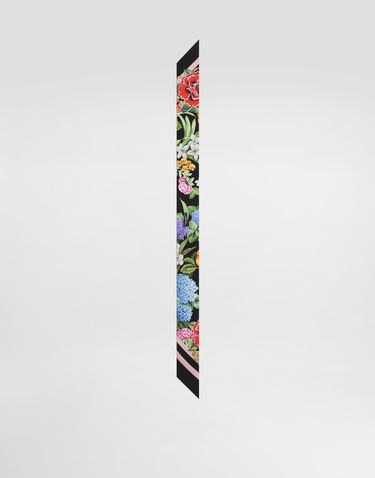 Tørklæde Dolce & Gabbana Dolce & Gabbana Floral-Print Twill Headscarf Sort | FS215AGDCV8H45KU, 1