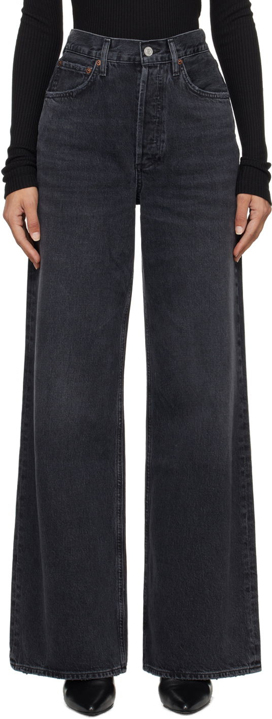 Jeans AGOLDE High Rise Wide Leg Jeans Sort | A198-1157