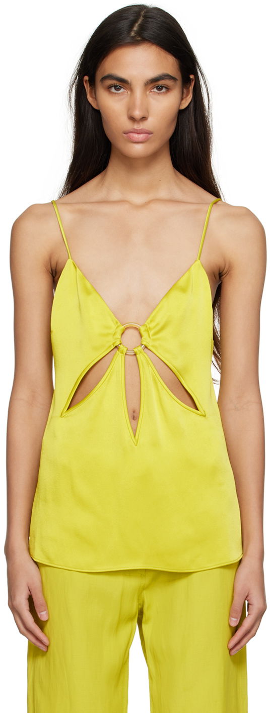Tanktop Stella McCartney Stella McCartney Cutout V-Neck Tank Top Grøn | 6T00583AU309