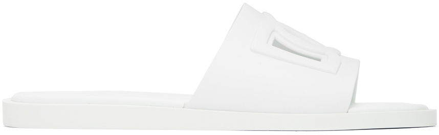 Sneakers og sko Dolce & Gabbana White Cutout Slides Hvid | CS2215AN994, 0