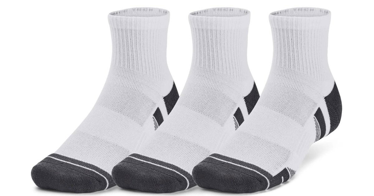 Sokker Under Armour Perfromance Tech Quarter Socks - 3 pack Hvid | 1379510-100, 1