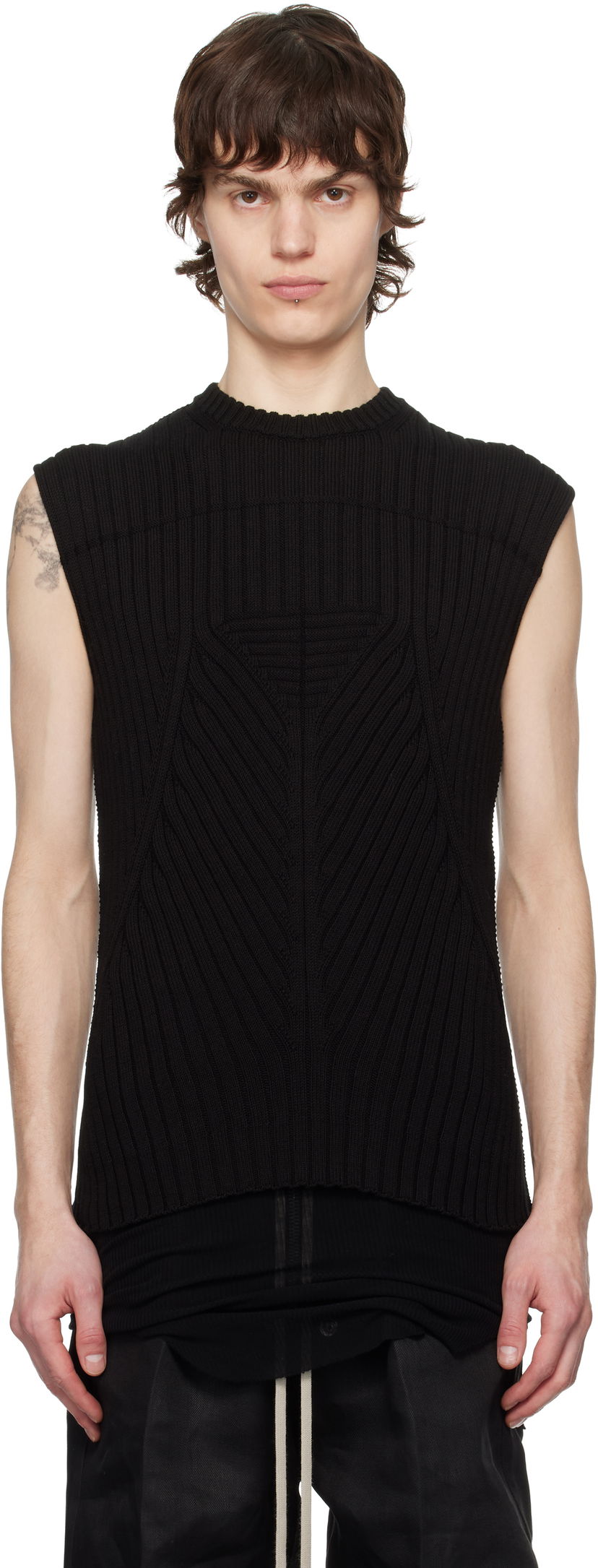 Sweater Rick Owens Rick Owens Hollywood Knit Vest Sort | RU01E5662 KEC
