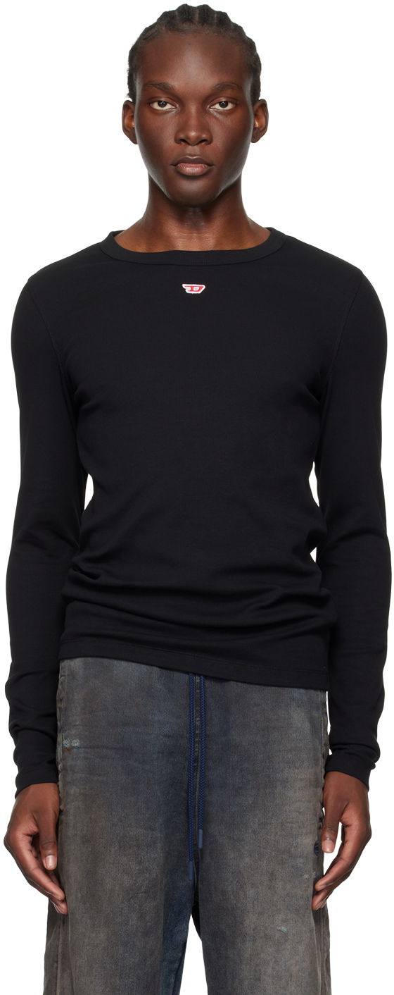 T-shirt Diesel Long Sleeve Ribbed T-Shirt Sort | A14951-0EJAI-9XX